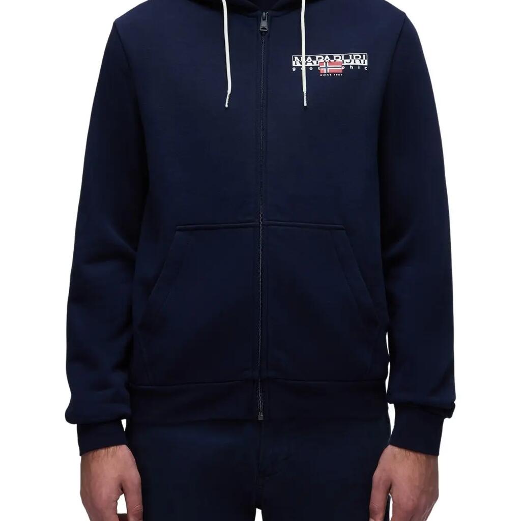 Men's Napapijri Aylmer regular-fit zip-up sweatshirt with hood, navy blue