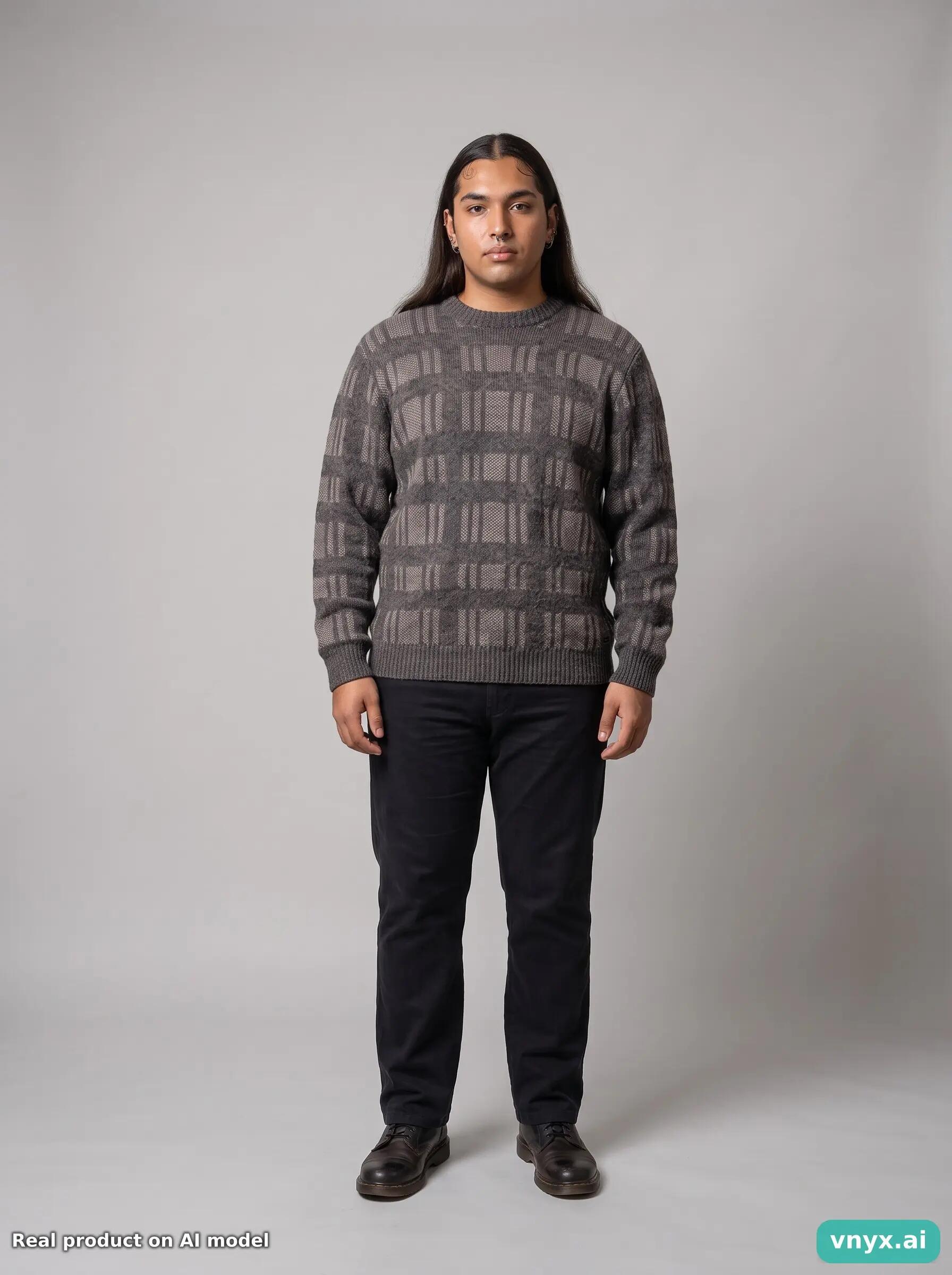 Second Life - Vintage TOM TAILOR Grey Sweater Men L 6/6
