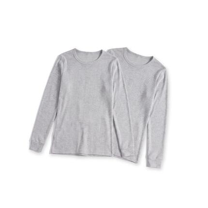 Damen Ski Unterhemd Funktionsshirt Langarm mit Innenfleece Baumwollmix 2er Pack