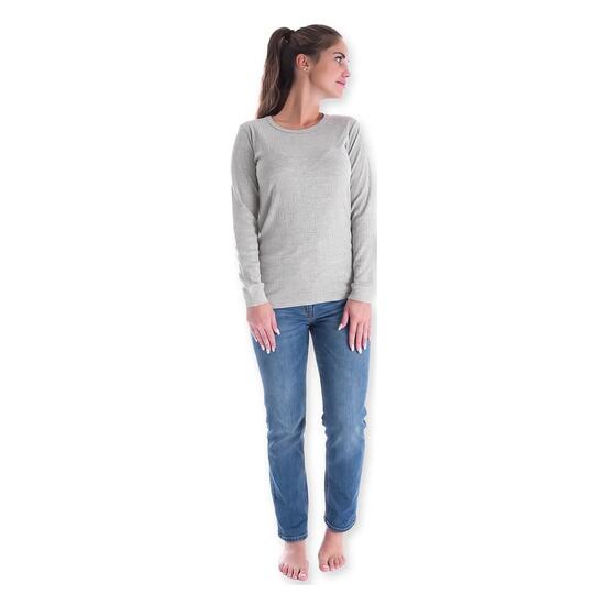 Damen Ski Unterhemd Funktionsshirt Langarm mit Innenfleece aus Baumwollmischung