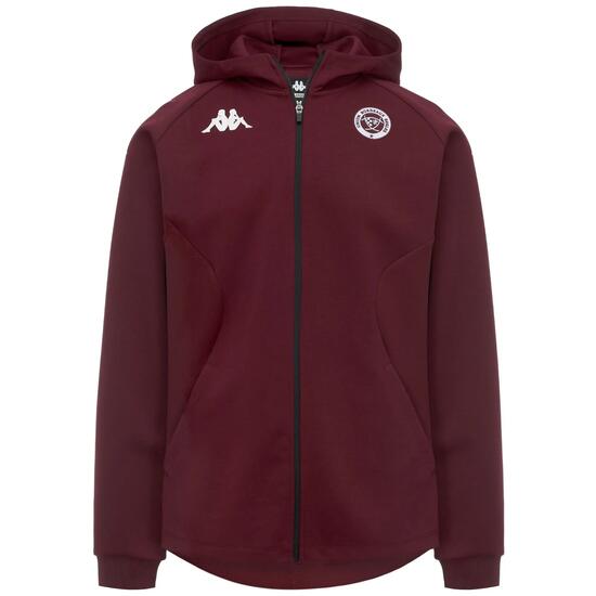 Sweat-shirt à capuche zippé pour homme rouge pour rugby