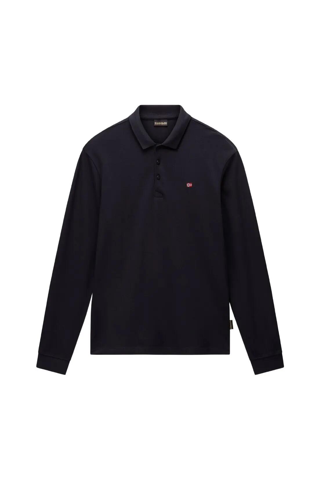 Polo - Sportswear - Hombre - Manga larga, piqué de algodón - Ealis - Negro 2/4