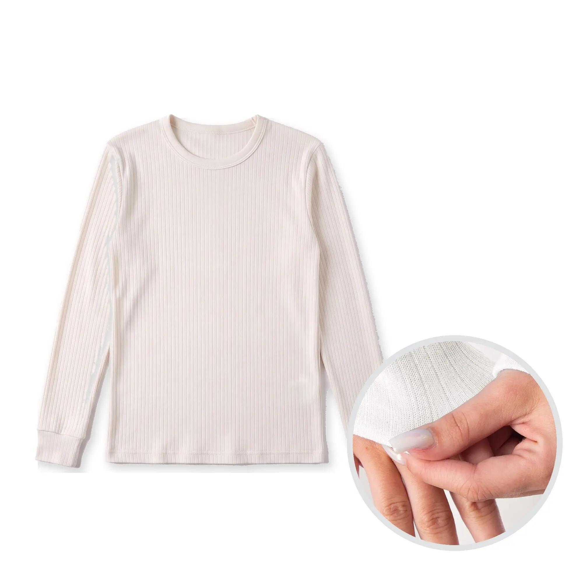 Damen Ski Unterhemd Funktionsshirt Langarm mit Innenfleece aus Baumwollmischung 2/5