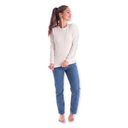 Damen Ski Unterhemd Funktionsshirt Langarm mit Innenfleece aus Baumwollmischung