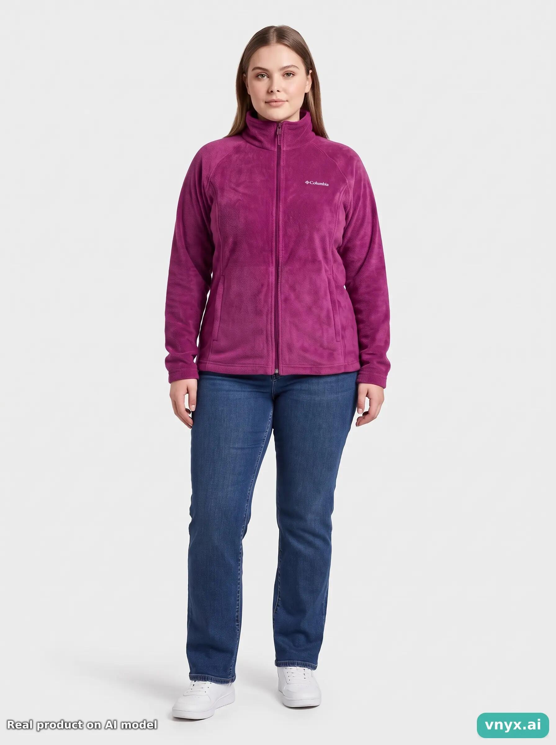 Second Life - Vintage Columbia Sportswear Pink Fleece Jacket Women L 6/6