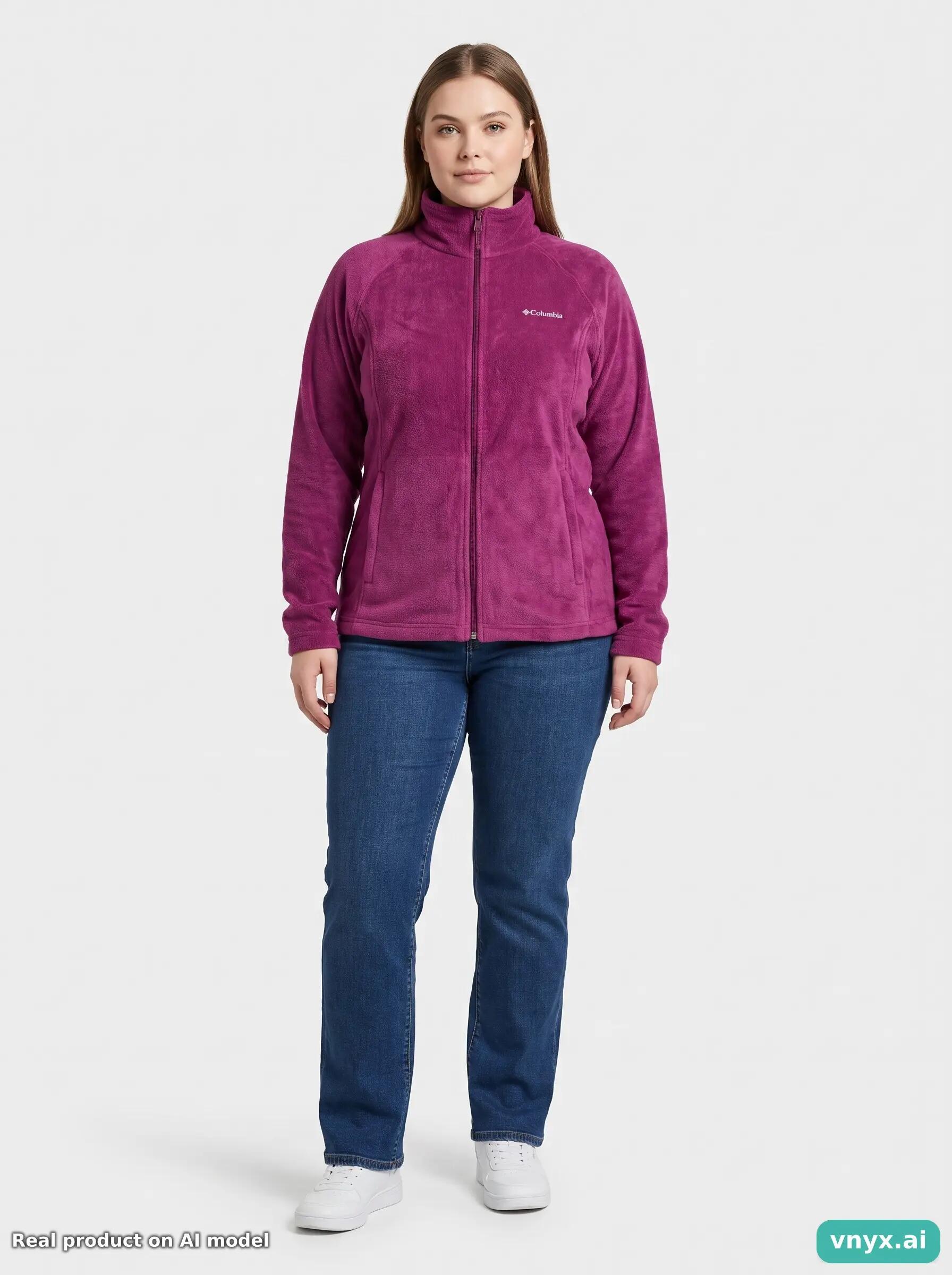 Second Life - Vintage Columbia Sportswear Pink Fleece Jacket Women L 3/6