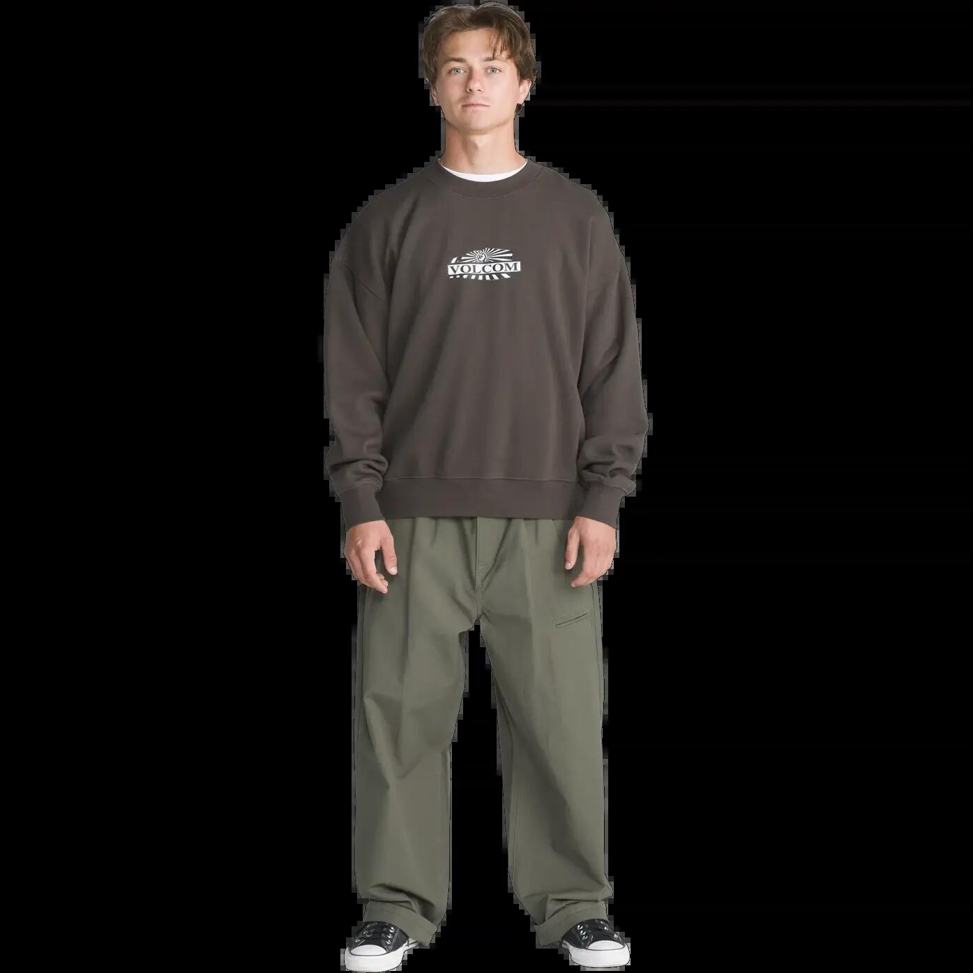Sweatshirt Volcom STONE OP CREW Marrom Maior 4/4