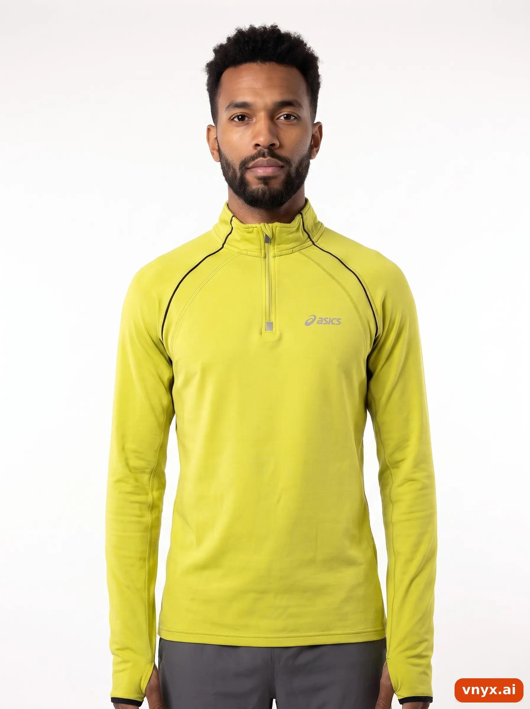 Second Life - Vintage Asics Bright Lime Long Sleeve Men S 5/6