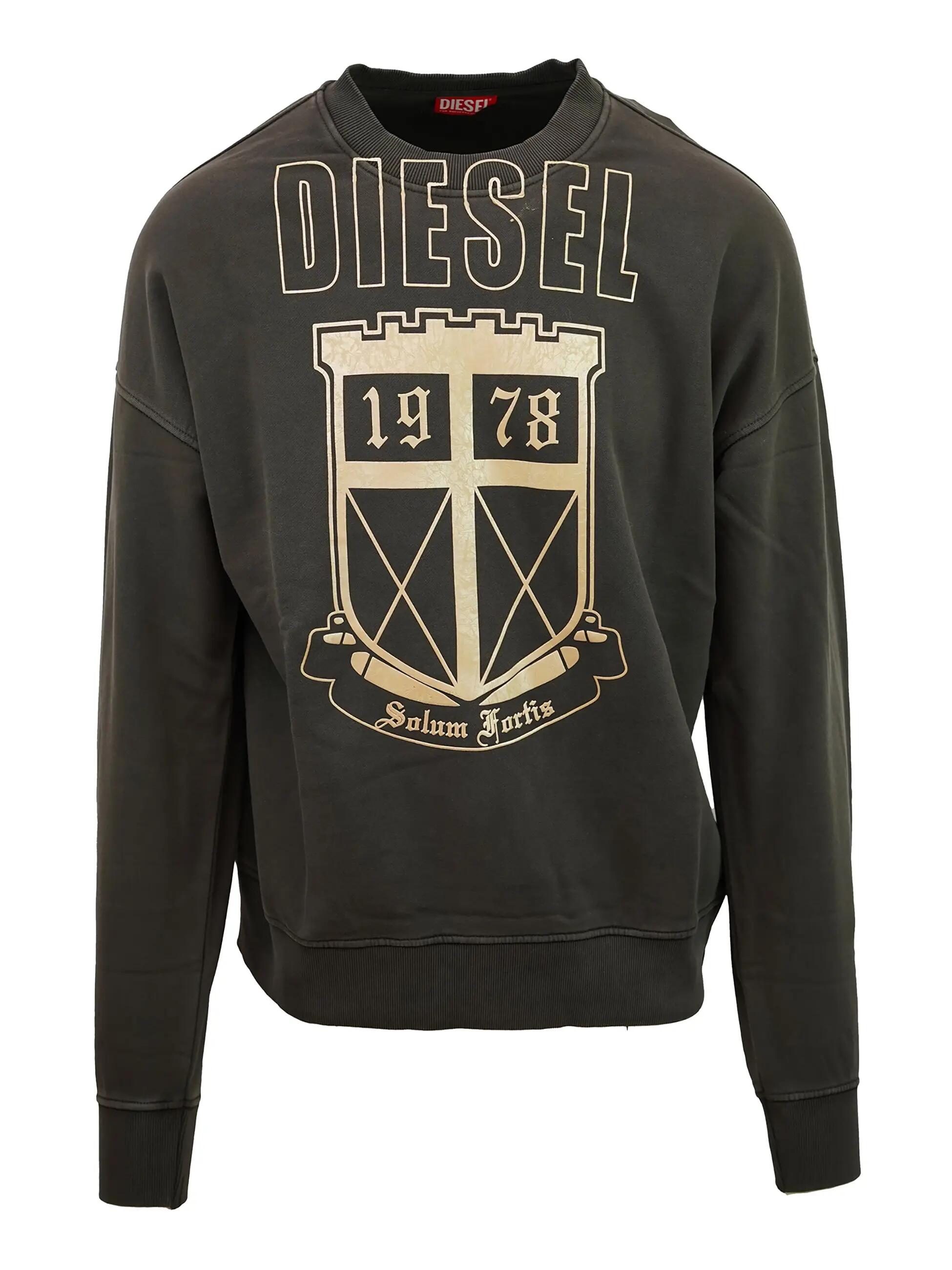 Herren Sweatshirt Diesel Adrastos 100% Baumwolle dunkelgrau casual 4/6