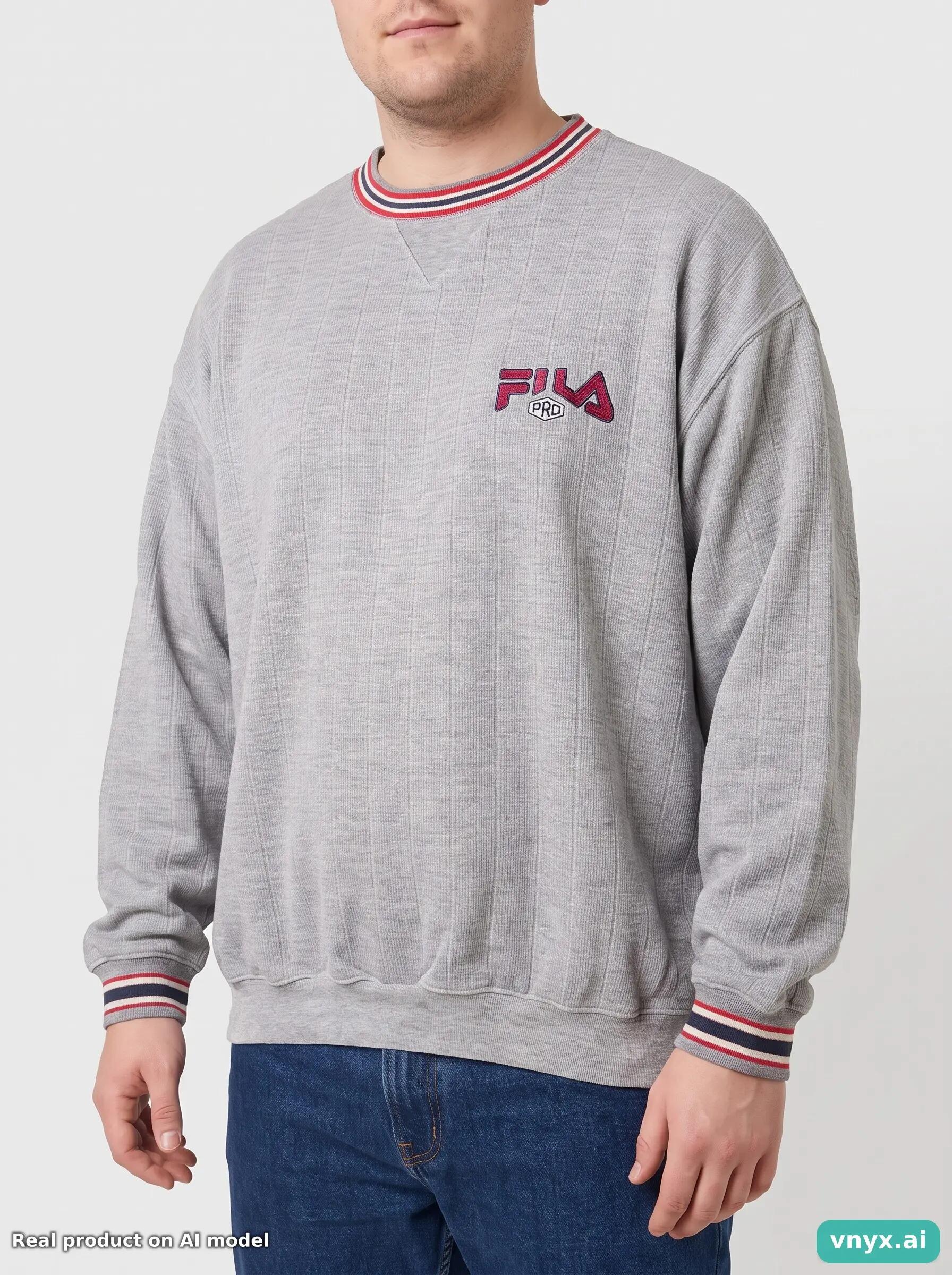 Second Life - Vintage Fila Light Grey Sweatshirt Men L 6/6