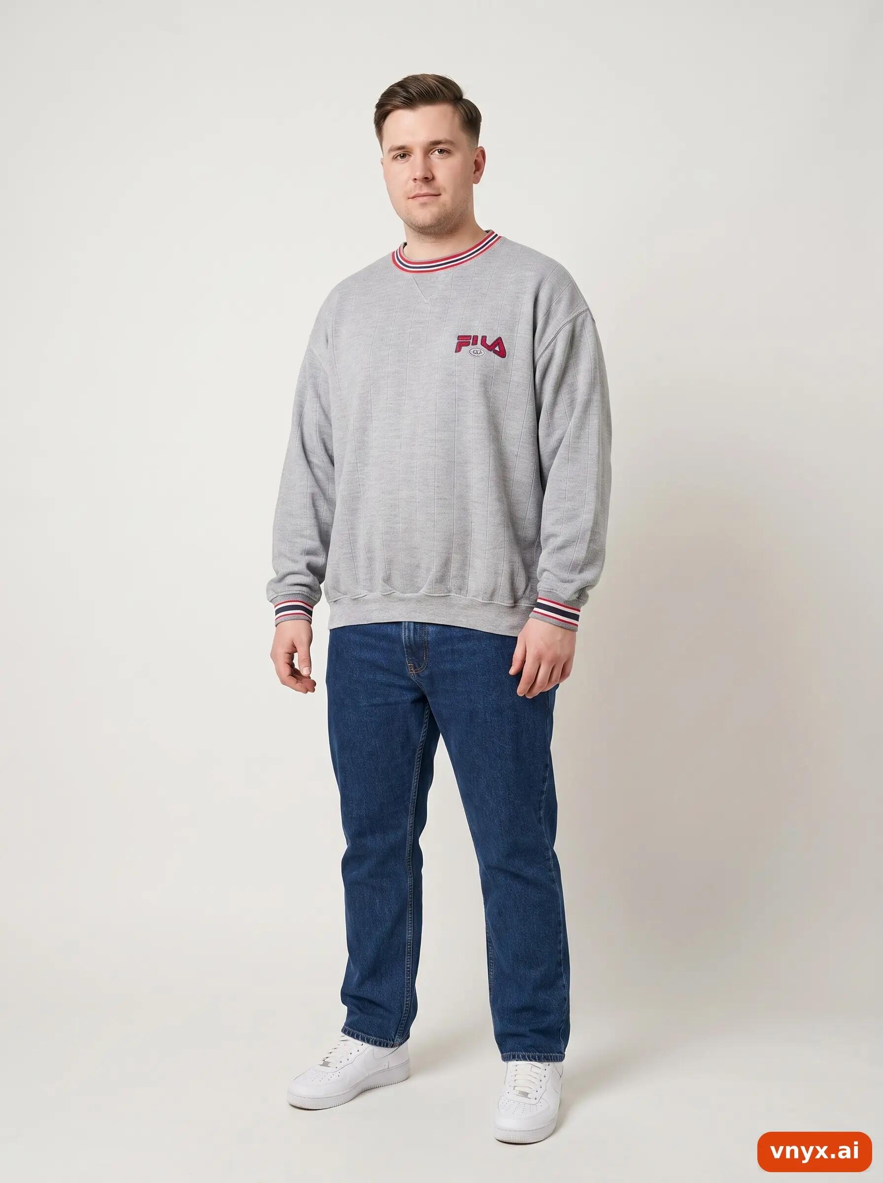 Second Life - Vintage Fila Light Grey Sweatshirt Men L 3/6