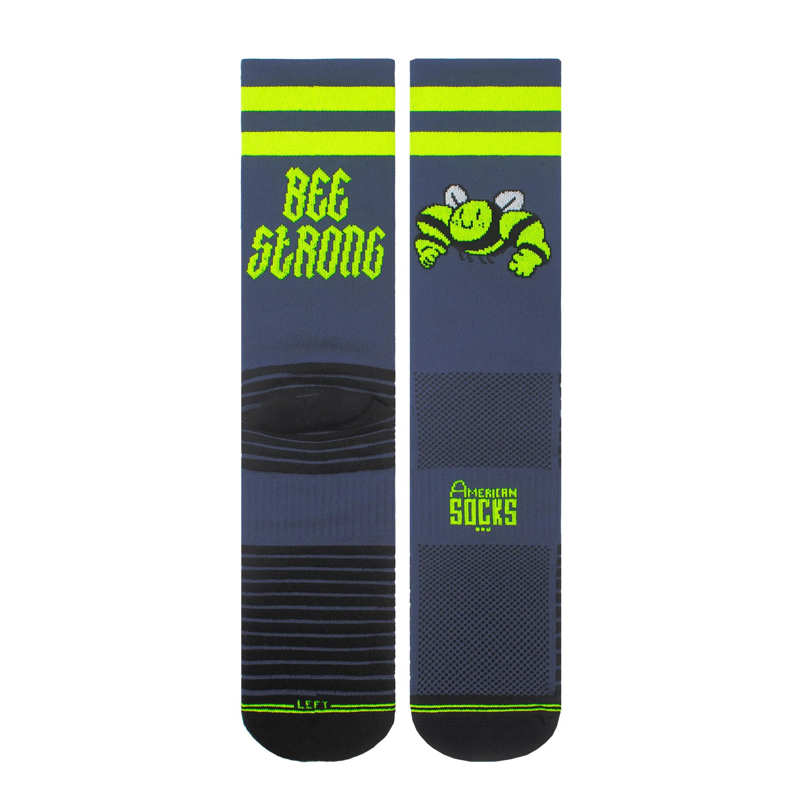 Bee Strong - Chaussettes techniques de running et cyclisme 1/4