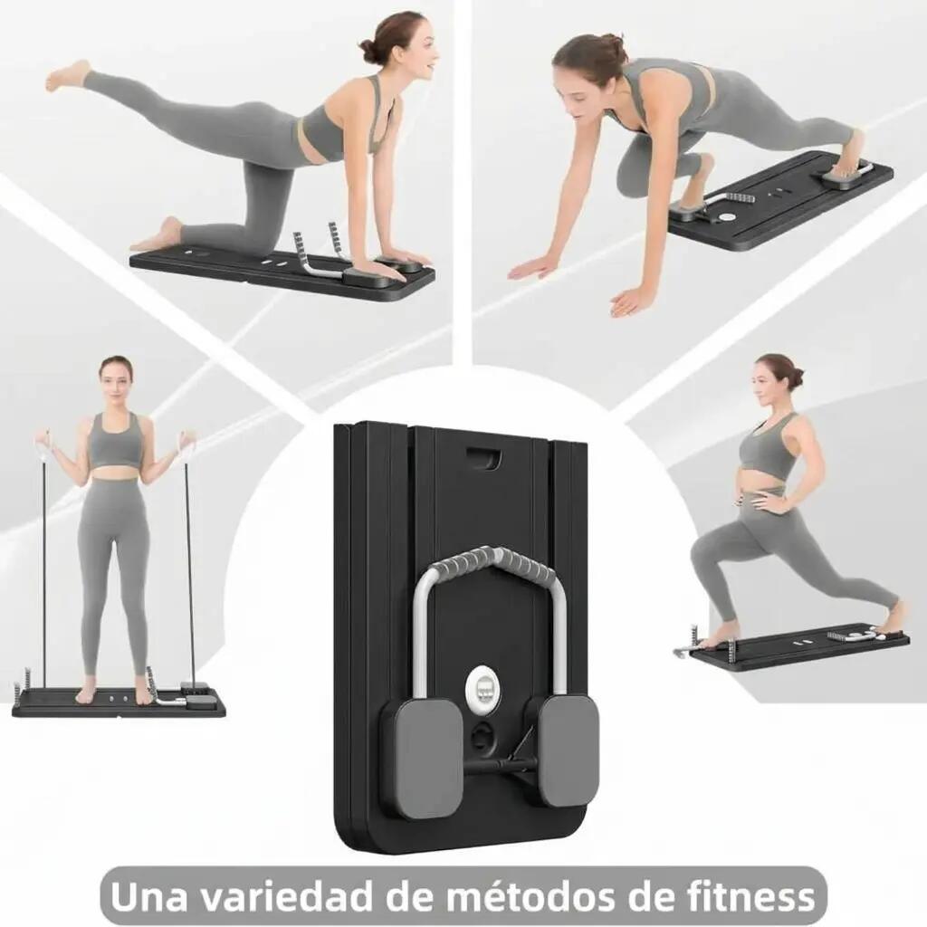 Tabla Reformadora 4 en 1 Pilates Multifunción Plegable Negro Fitness 2/4