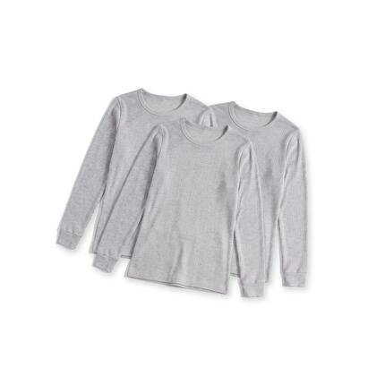 Damen Ski Unterhemd Funktionsshirt Langarm mit Innenfleece Baumwollmix 3er Pack