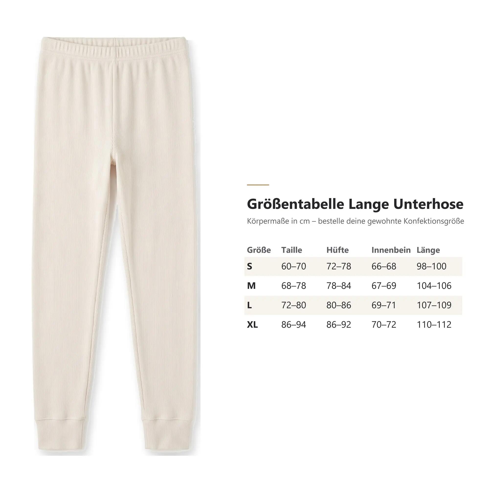 Damen Skiunterhose lange Unterhose mit Innenfleece Baumwolle Polyester 3er Pack 5/6