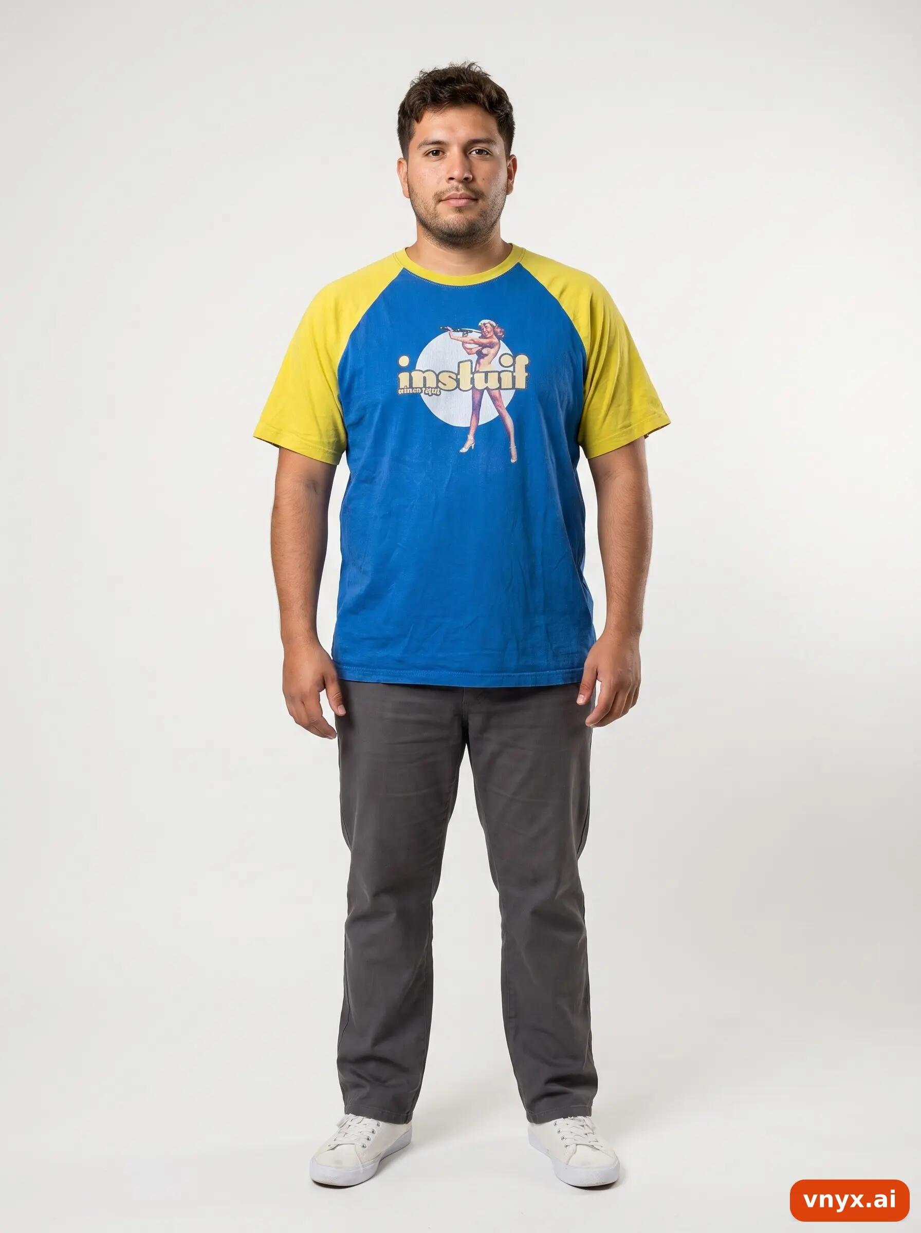 Second Life - Vintage Kariban Bright Blue T-Shirt Men L 3/6
