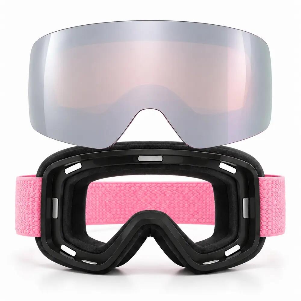 Maschera da Sci e Snowboard Fluor HX22 Lente Magnetica Rosa Specchiata Unisex 3/5