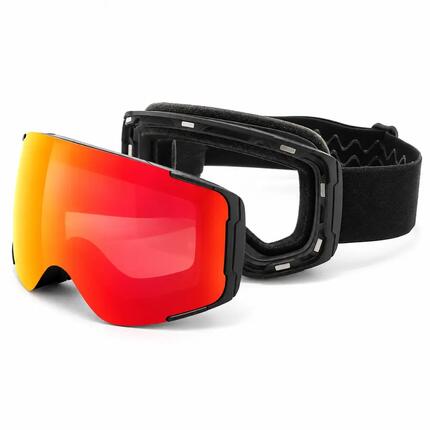 Ski- und Snowboardbrille Fluor UF067 Magnetische Scheibe Blau Verspiegelt Unisex