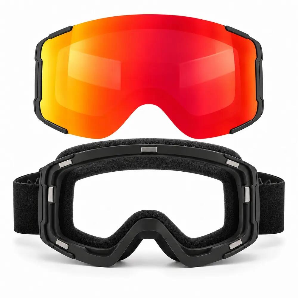 Maschera da Sci e Snowboard Fluor UF067 Lente Magnetica Rossa Specchiata Unisex 3/5