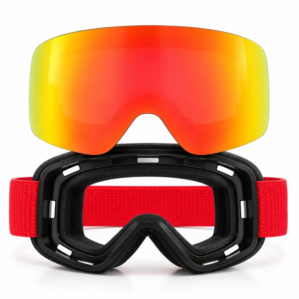 Maschera da Sci e Snowboard Fluor HX22 Lente Magnetica Rossa Specchiata Unisex 3/5
