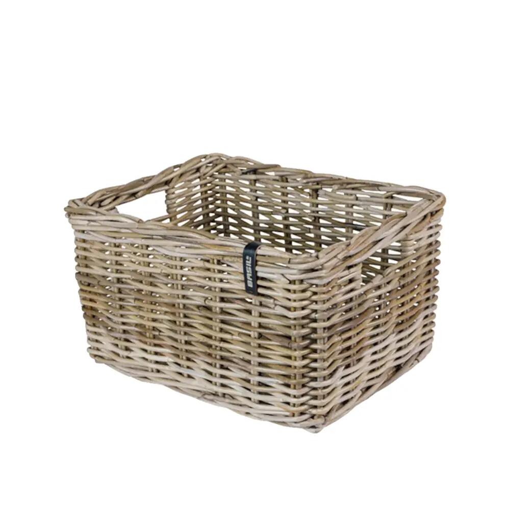 Panier vélo Basil Dax S en rotin 27x37x21 cm - gris - sans matériel de fixation. 7/7