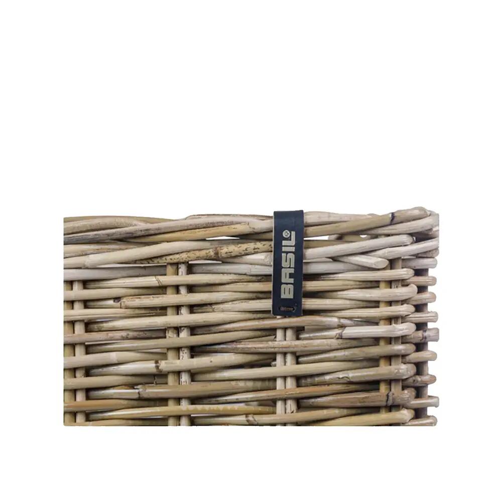 Panier vélo Basil Dax S en rotin 27x37x21 cm - gris - sans matériel de fixation. 6/7