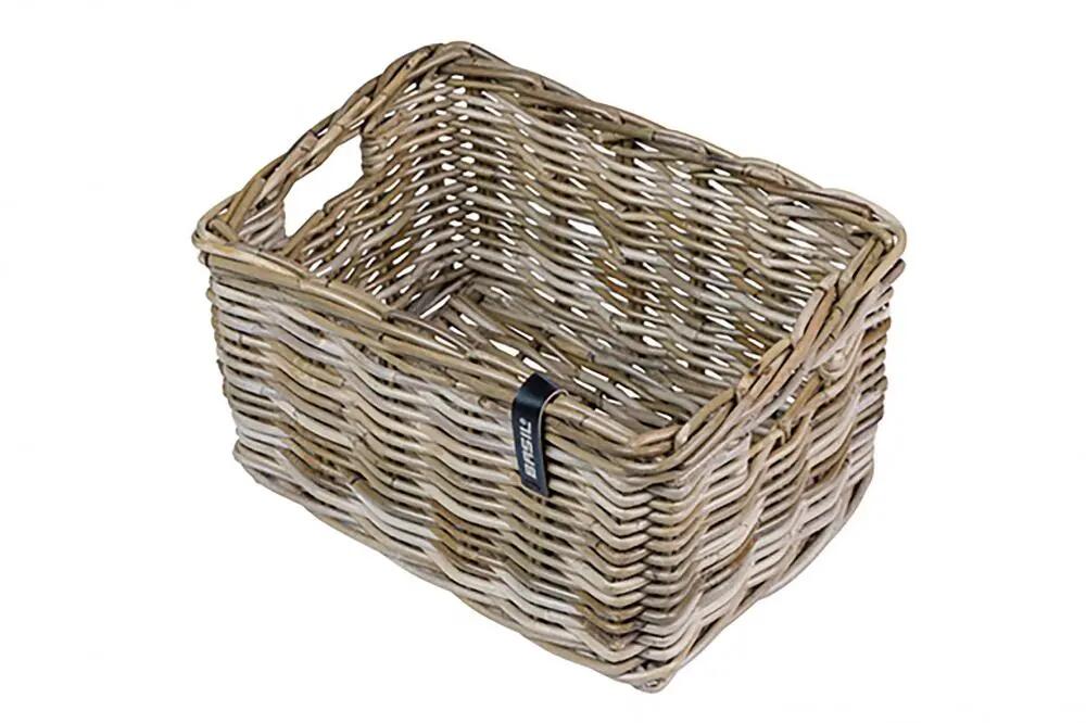 Panier vélo Basil Dax S en rotin 27x37x21 cm - gris - sans matériel de fixation. 2/7