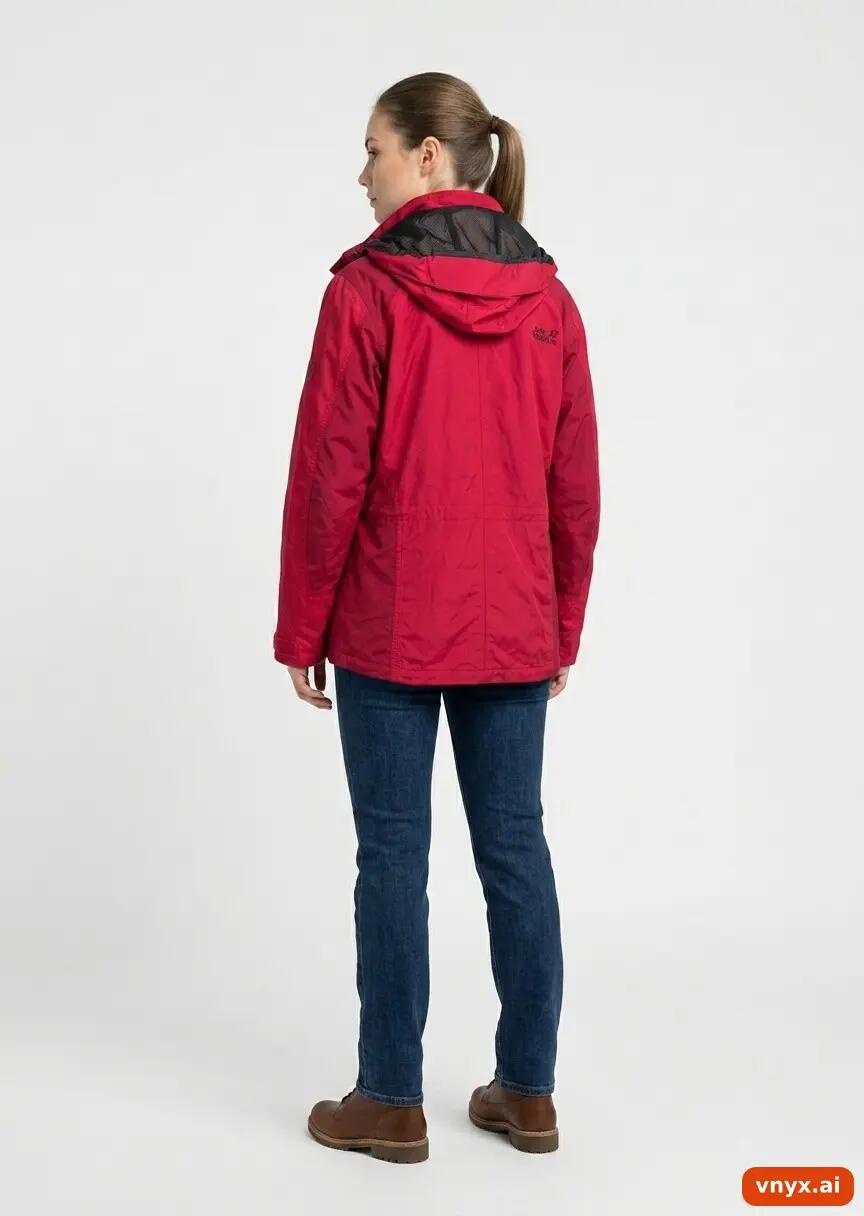 Second Life - Vintage Jack Wolfskin Red Outdoor Jackets Women M 3/6