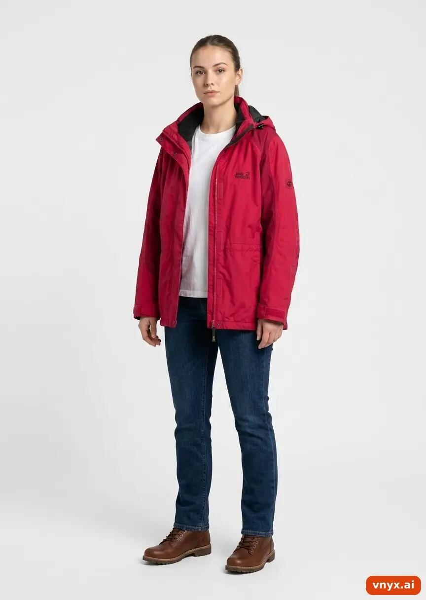 Second Life - Vintage Jack Wolfskin Red Outdoor Jackets Women M 2/6