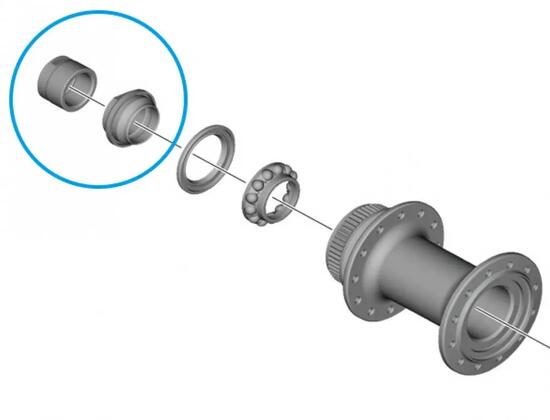 SHIMANO Konus WH-RS710 links mit Endkappe - Rennrad-Laufrad, Schnellspannachs...