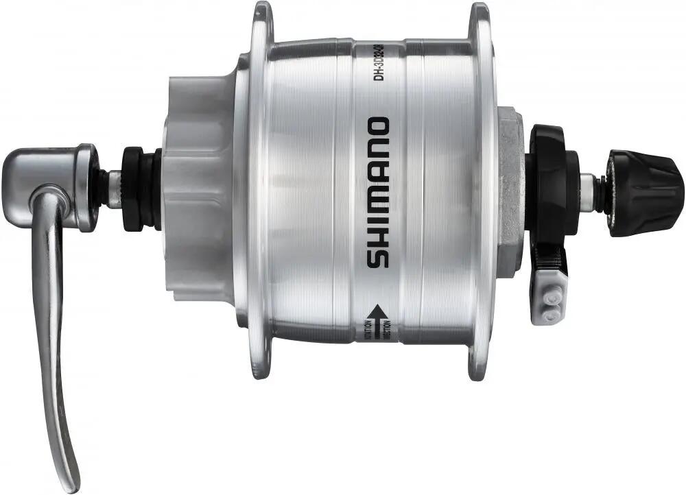 SHIMANO Naafdynamo DH-3D32 - 6V/3W, 36 gaten, 6-gaats schijfrembevestiging, zilv 1/1