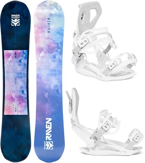 Zestaw Deska snowboardowa Raven Elvina + Wiązania Raven FT360