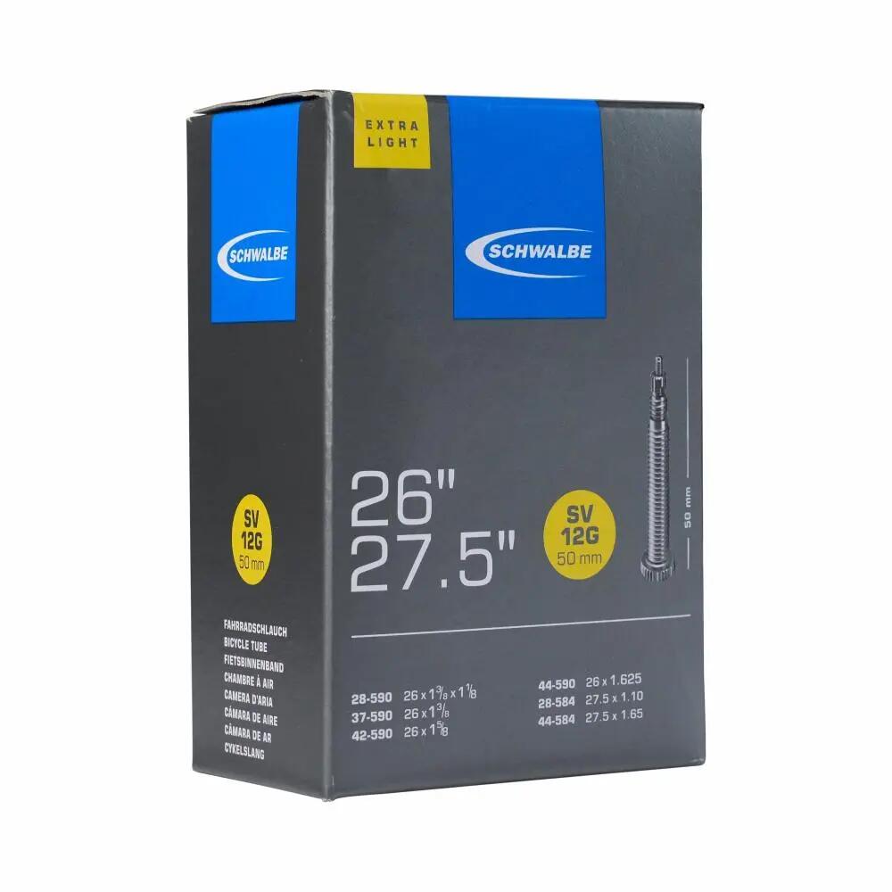Schwalbe Fahrradschlauch SV12G Extra Light 26/27,5 x 1.10-1.75 Zoll, 28/44-59... 1/2