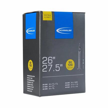 Schwalbe Fahrradschlauch SV12G Extra Light 26/27,5 x 1.10-1.75 Zoll, 28/44-59...