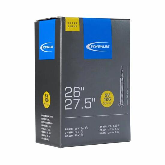 Schwalbe Fahrradschlauch SV12G Extra Light 26/27,5 x 1.10-1.75 Zoll, 28/44-59...