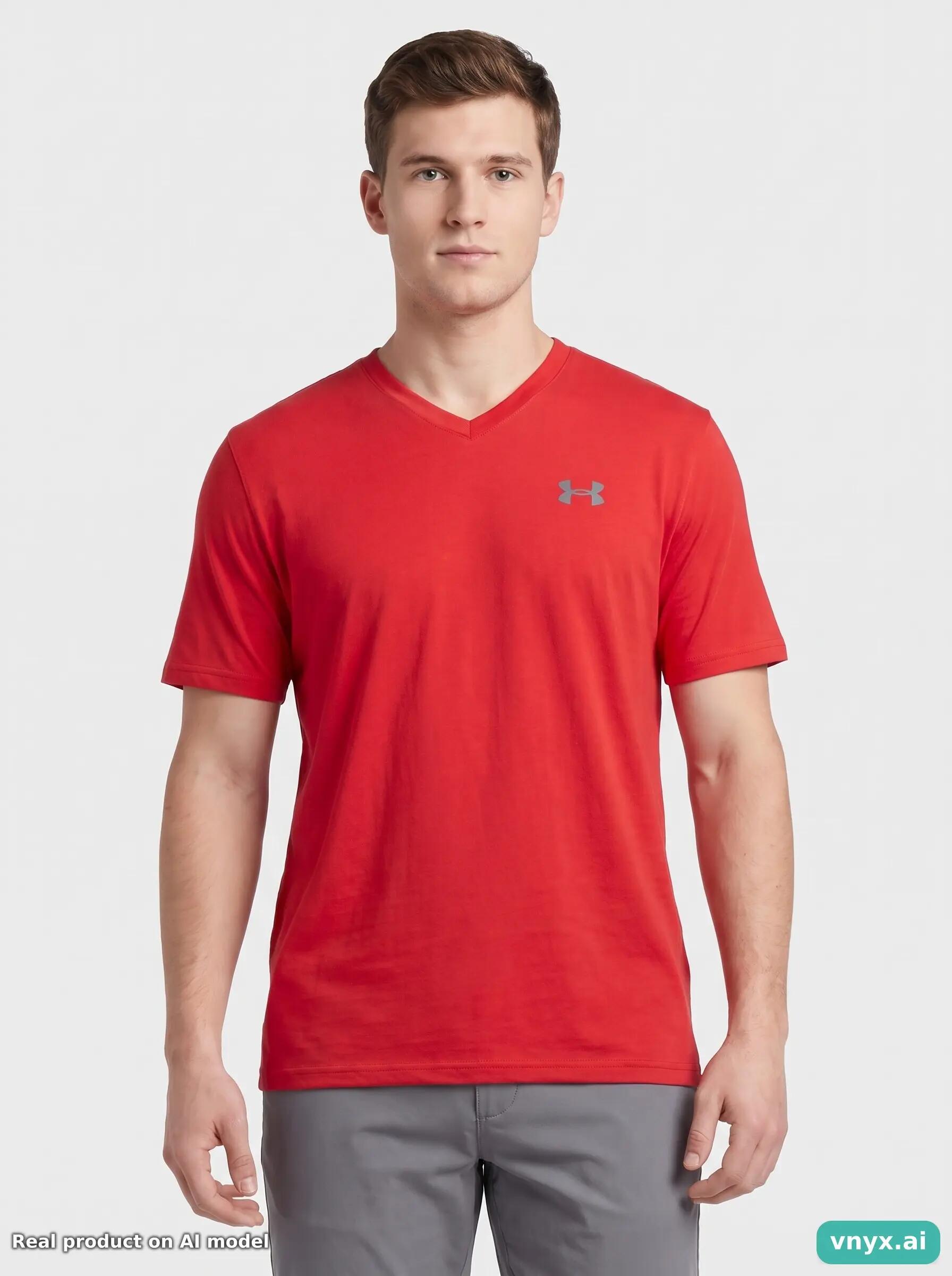 Second Life - Vintage Under Armour Vivid Red Sports T-Shirt Men M 5/6