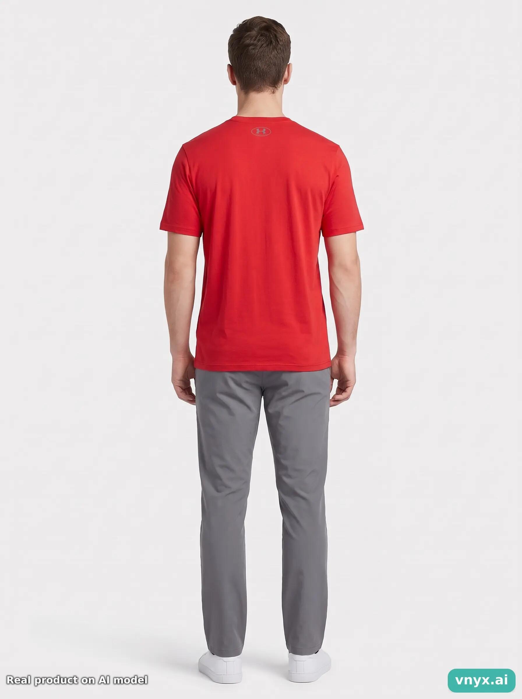 Second Life - Vintage Under Armour Vivid Red Sports T-Shirt Men M 4/6