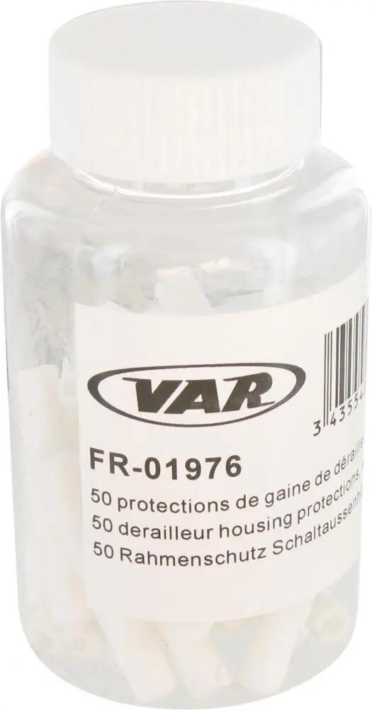 VAR 50 Stk. Rahmenschutz 4 mm Weiß - Schutzkappen für Schaltaußenhüllen 2/2