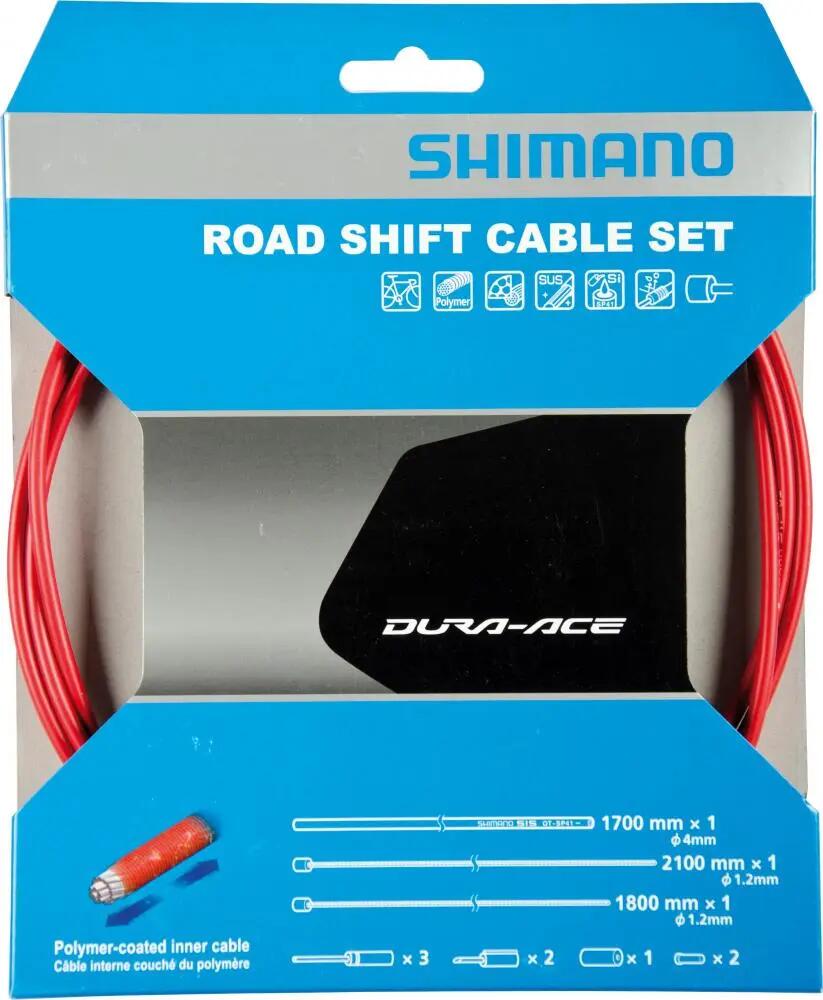 SHIMANO Schaltzug-Set Road polymerbeschichtet Schaltzug - Rot 1/1