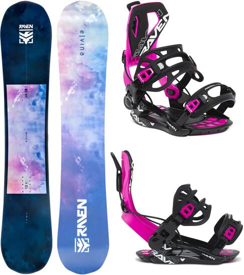Zestaw Deska snowboardowa Raven Elvina + Wiązania Raven FT360