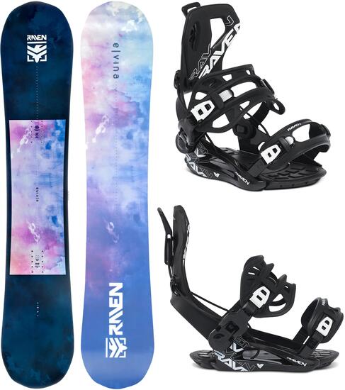 Zestaw Deska snowboardowa Raven Elvina + Wiązania Raven FT360