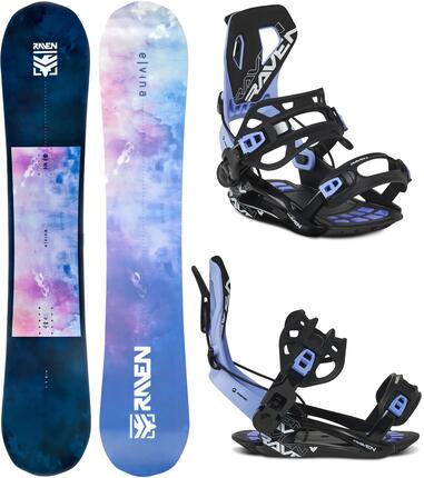 Zestaw Deska snowboardowa Raven Elvina + Wiązania Raven FT360