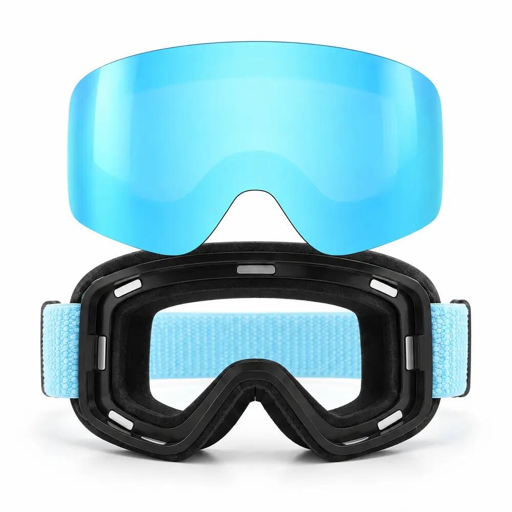 Masque de Ski et Snowboard Fluor HX22 Écran Magnétique Bleu Miroir Unisexe 3/5