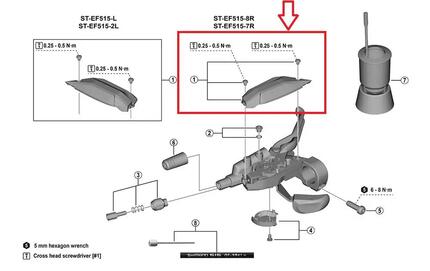 Shimano obere Schalthebel-Abdeckung links ST-EF515 3-fach