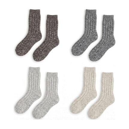 Herren Freizeitsocken warm dick Grobstrick mit Schafwolle Übergröße 47-50 4 Paar