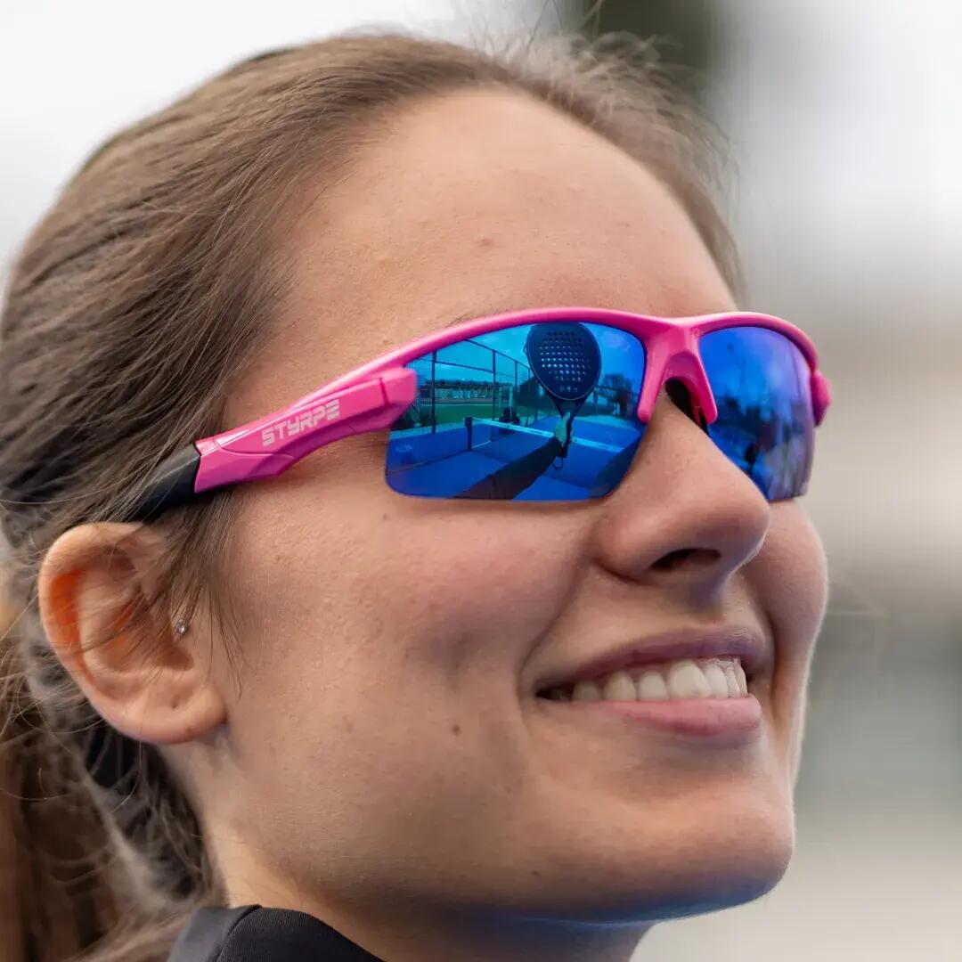 Gafas de sol running adulto ahumadas Styrpe 05 montura rosa 2/5