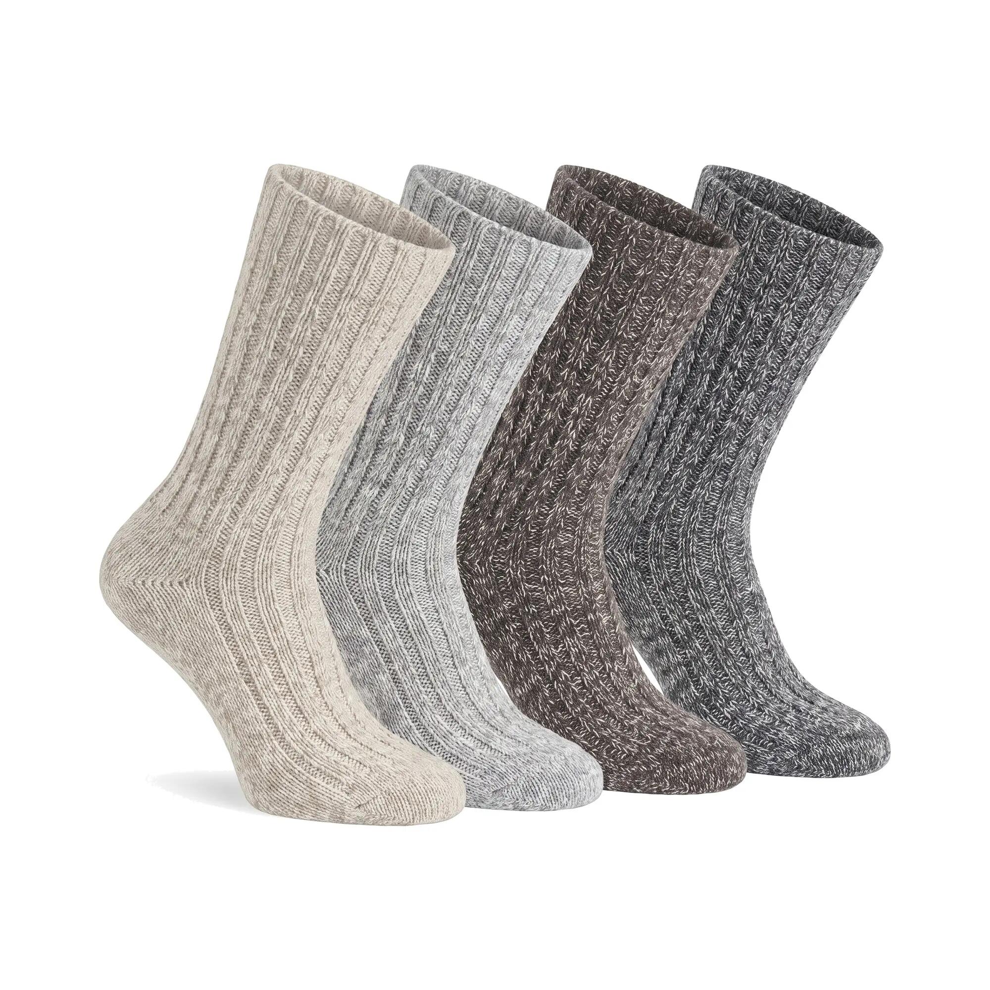 Herren Freizeitsocken warm dick Grobstrick mit Schafwolle Übergröße 47-50 4 Paar 2/5