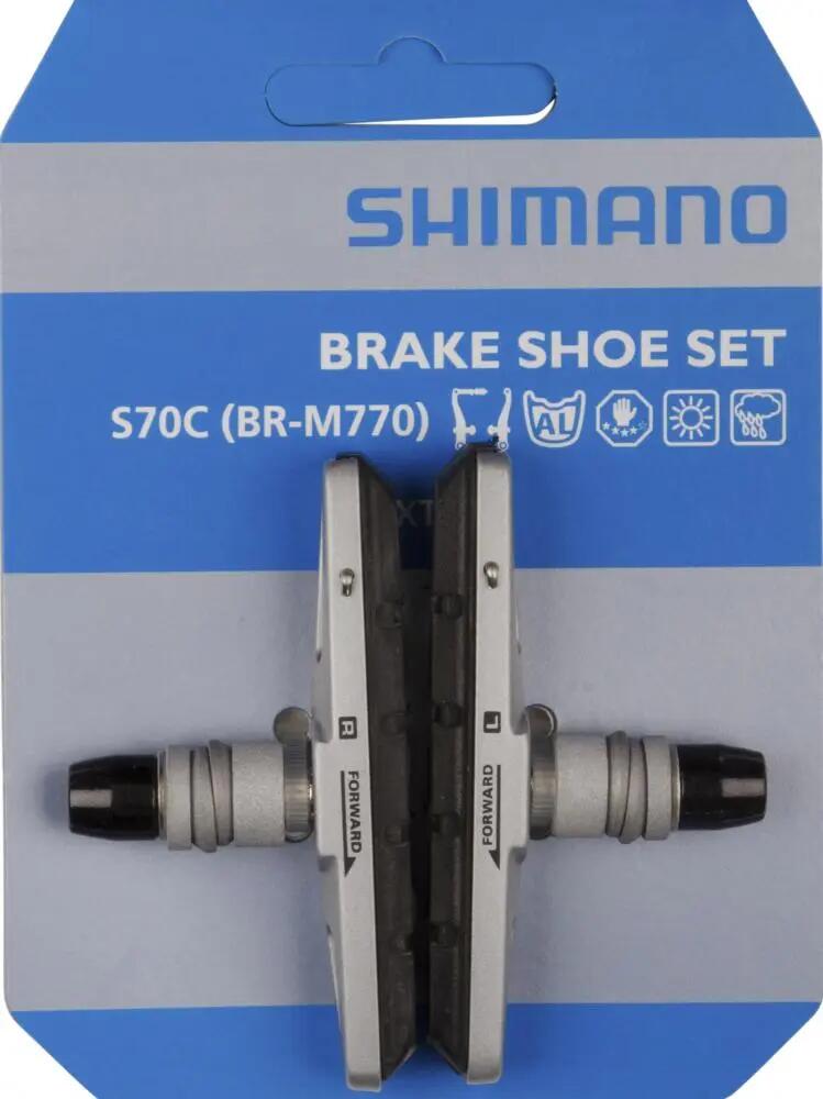 SHIMANO Bremsschuh S70C Cartridge BR-T670 ? für Alufelgen, Silber 1/2