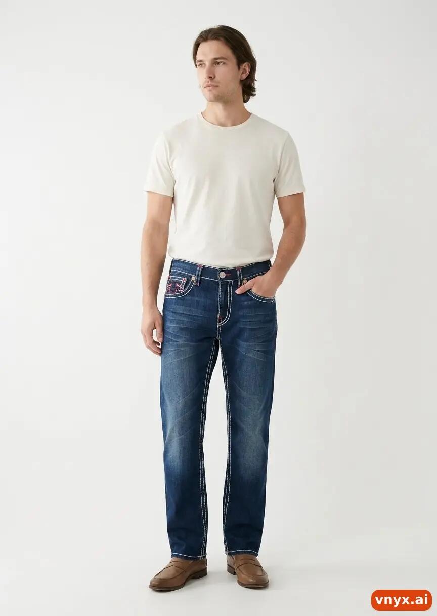 Second Life - Vintage True Religion Dark Blue Jeans Men W36 2/6