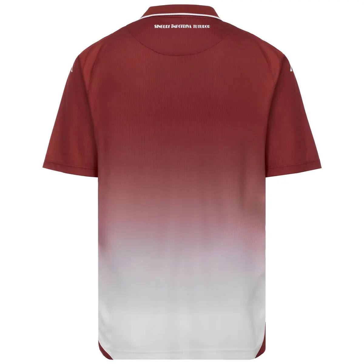 T-shirt da uomo in poliestere riciclato rosso da calcio 4/4